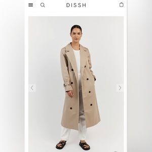 NEW WITH TAGS DISSH TRENCH COAT - XS